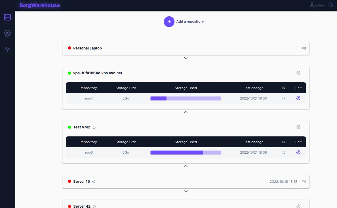 BorgWarehouse screenshot